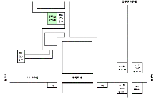 不燃物処理場周辺の地図