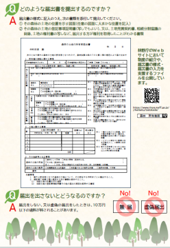 森林の土地を取得した時の届け出パンフレット裏面