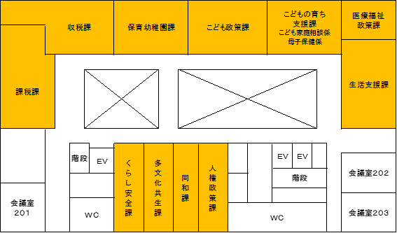 本庁の庁内案内図