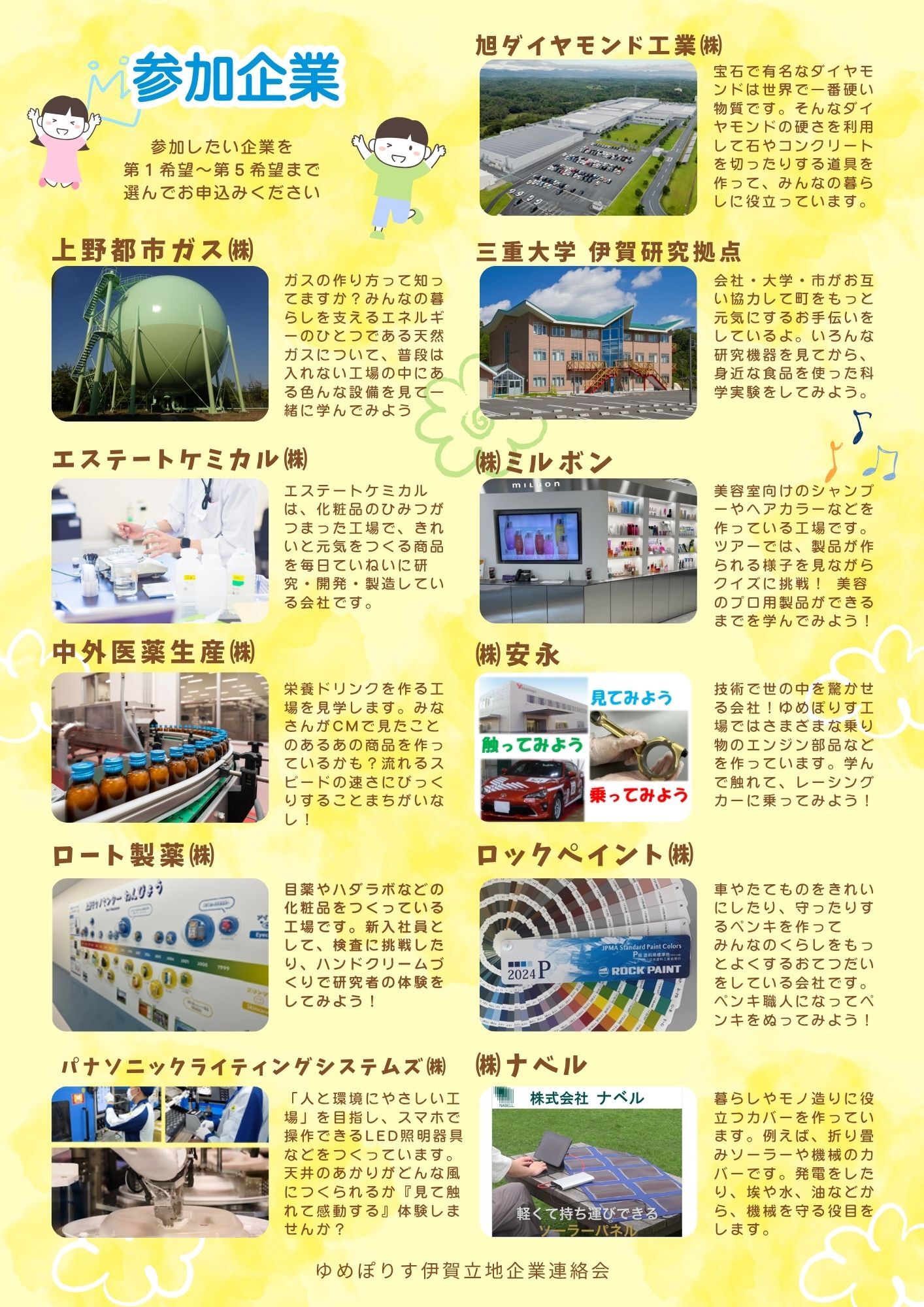 工場見学参加企業一覧