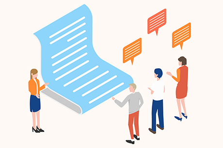 意見交換する人々の写真