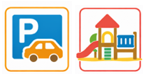 駐車場、遊具のアイコン