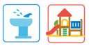 水飲み場、遊具のアイコン